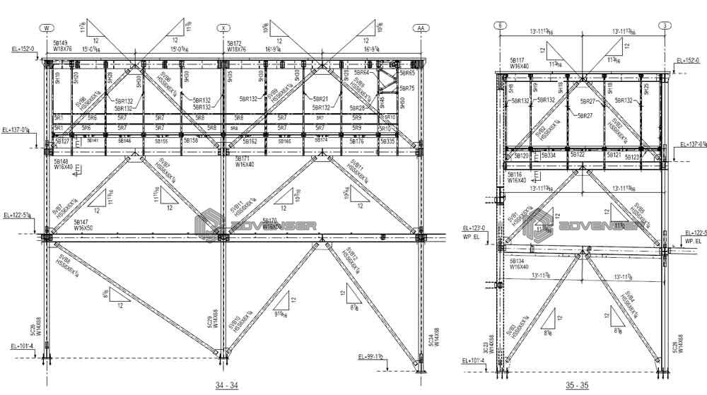 Structural steel shop drawing