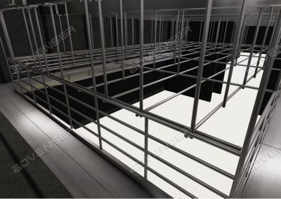 Structural steel staircase