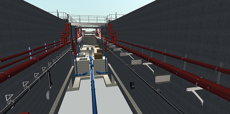 3D model for a water purification plant