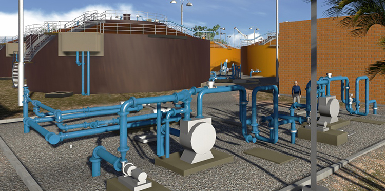  3D model for water treatment plant