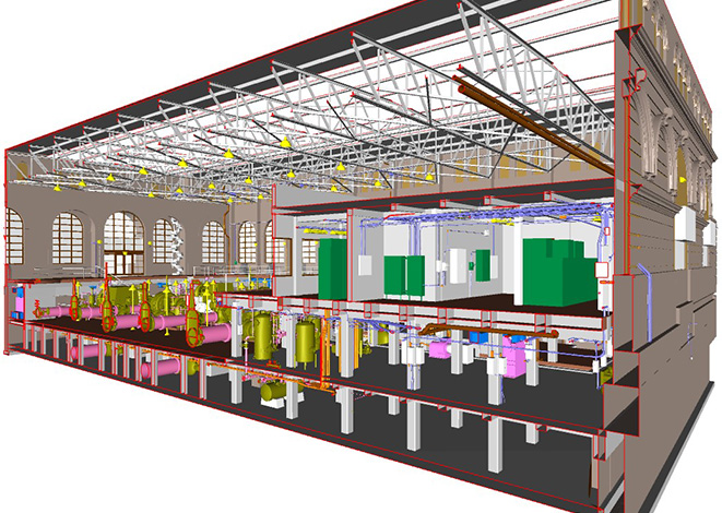 Structural BIM model for a pumping station