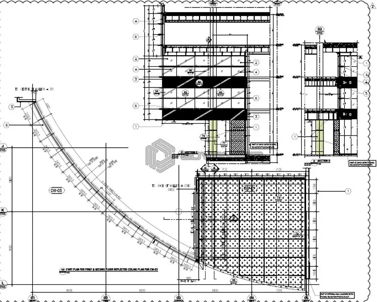 Curtain wall 2D Drafting