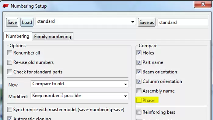 Tekla (V2018)’s latest Changes in “Numbering settings”