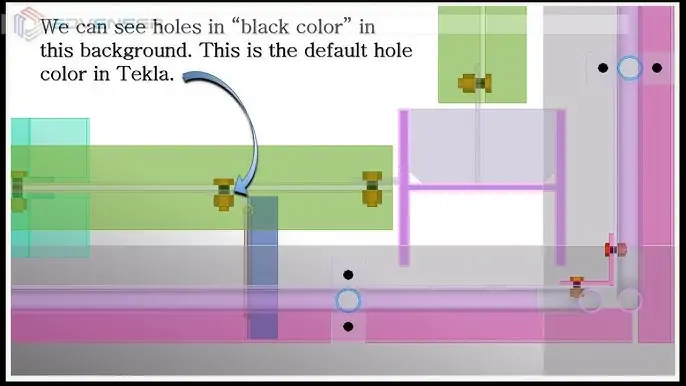 Hole color change in Tekla detailing model
