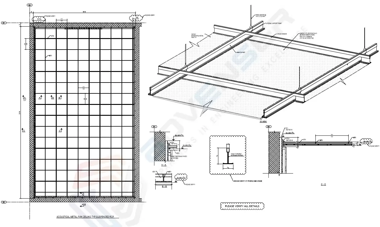 Accoustical metal plan
