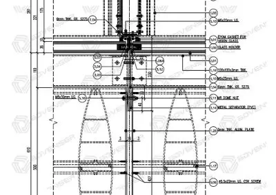 Curtain wall Mullion Detail at Vision Glass