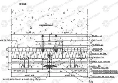 Horizontal Detail of ACP Fixing