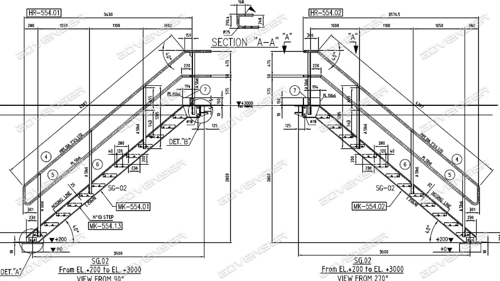 steel stair shop drawings