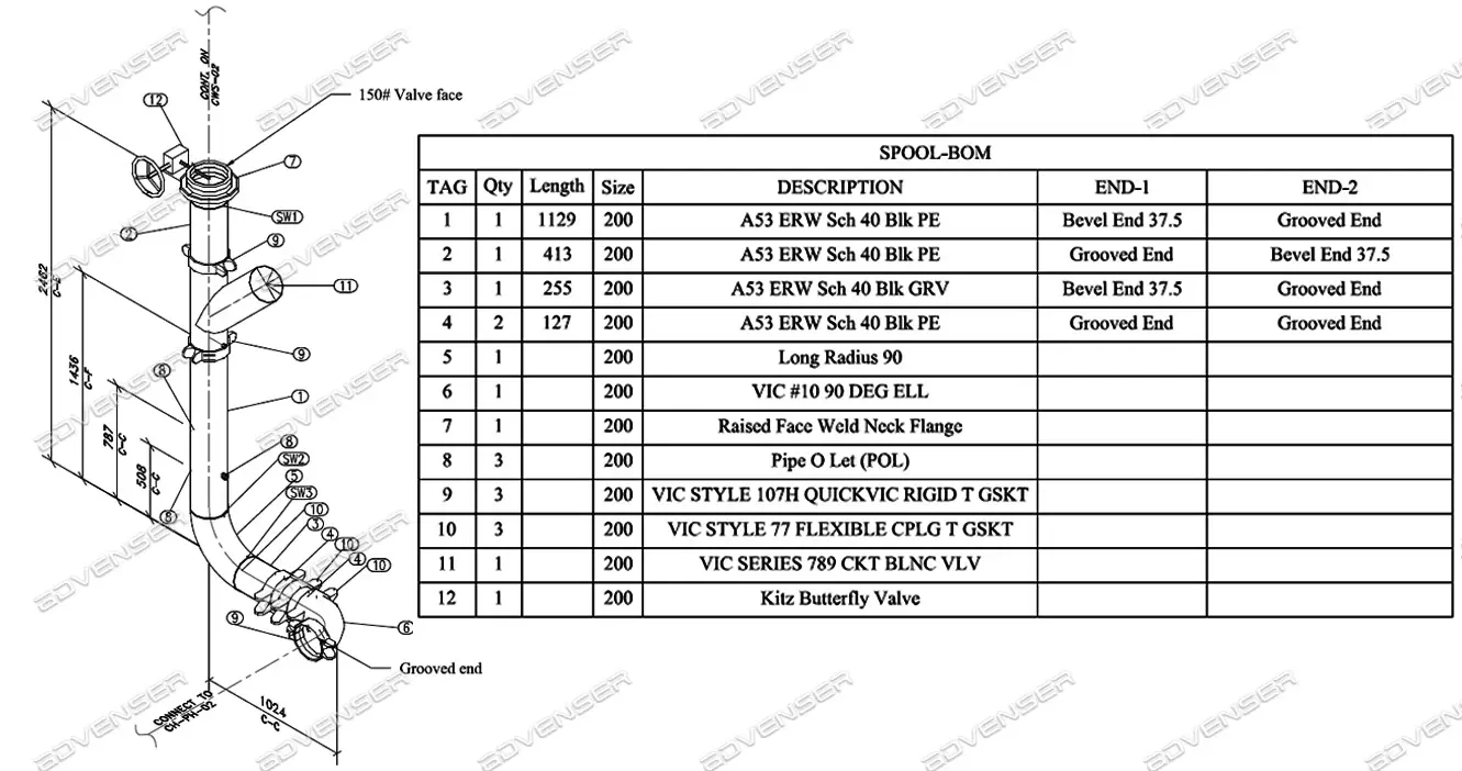 Spool-BOM MEP spool drawing