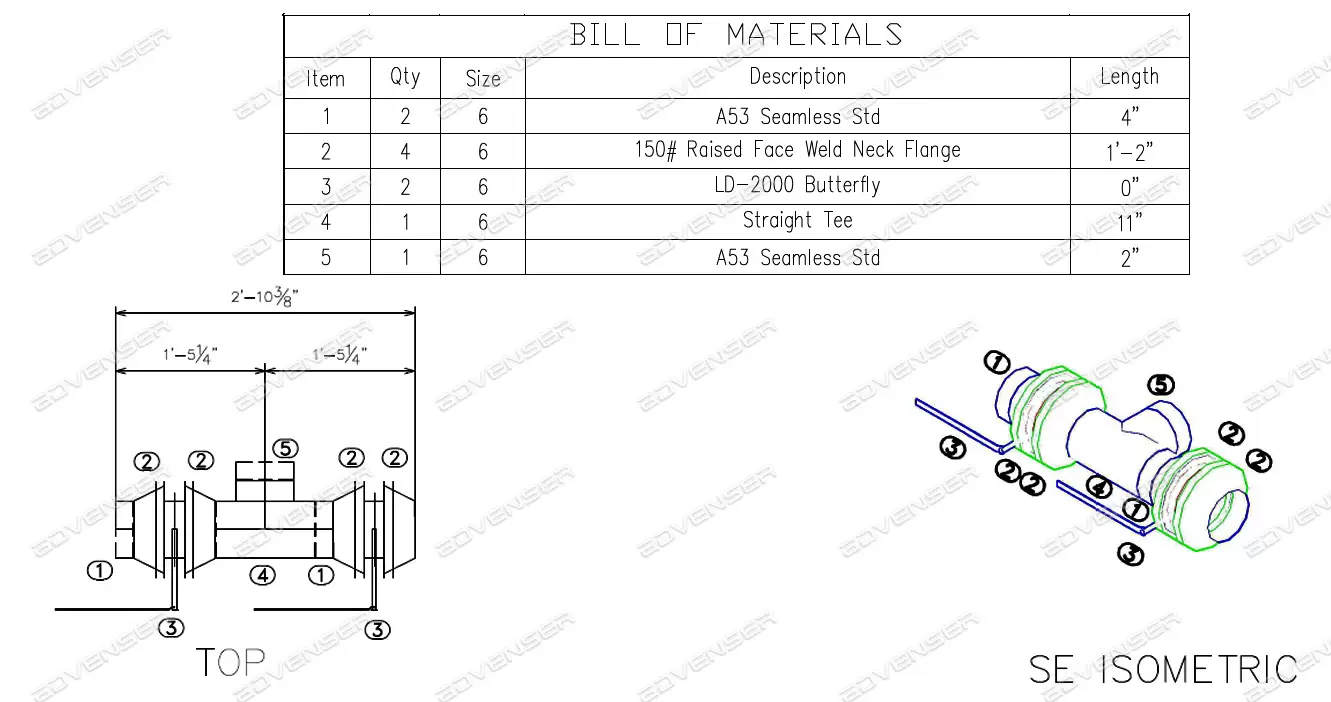 pipe-spool-fabrication-drawing Mechanical spool drawing