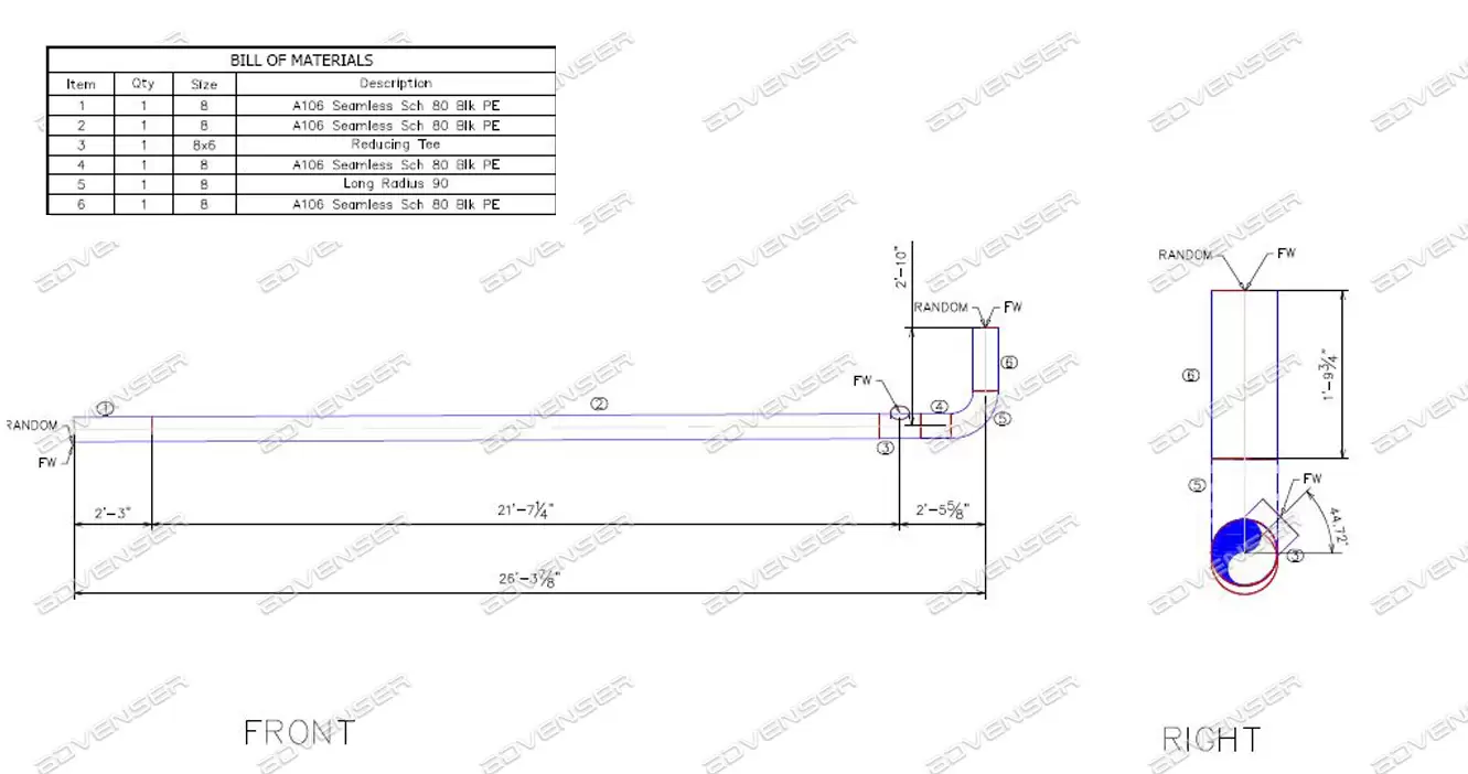 spool-Bill-of-material Piping spool drawing servcices