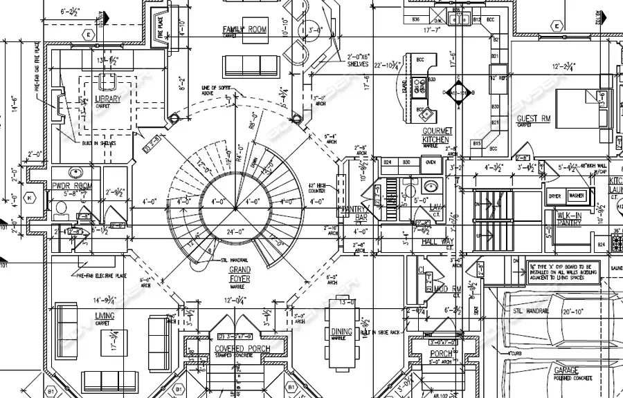 architectural drawing for a commercial building