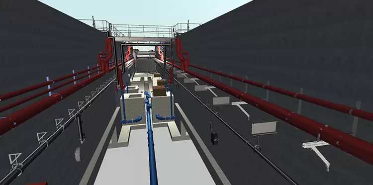 3D model for water purification plant