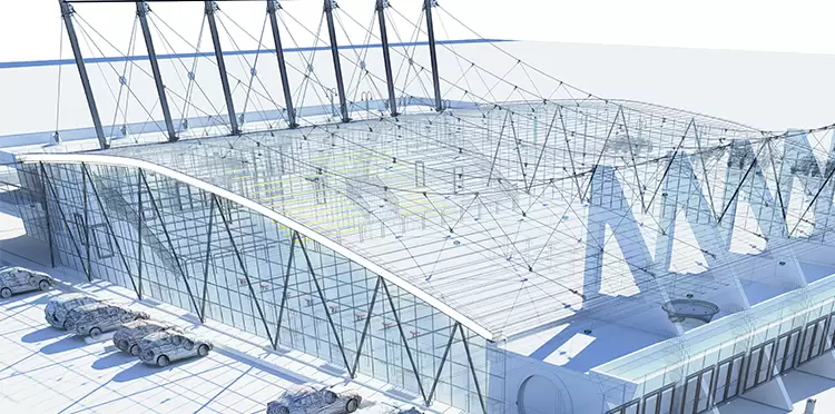 3D model for a sports building