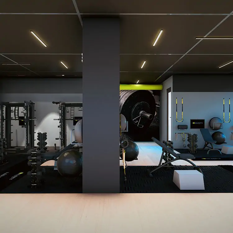 GYM_2 - WORKOUT AREA-New BIM interior design for GYM